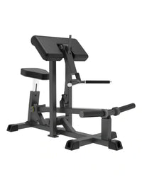 Black metal adjustable preacher curl bench with padded seat and backrest for Pro Series plate loaded bicep curl UK delivery