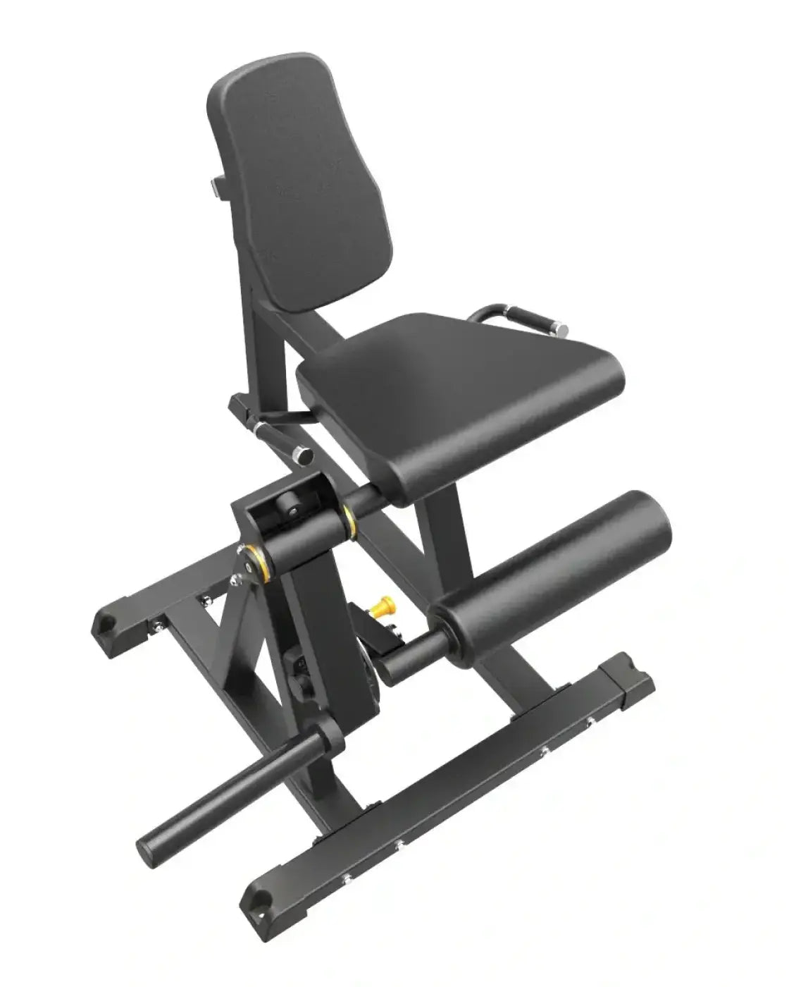 Pro series plate loaded black adjustable leg extension machine with padded seat and backrest on sturdy metal frame uk delivery