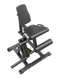 Pro series plate loaded black adjustable leg extension machine with padded seat and backrest on sturdy metal frame uk delivery