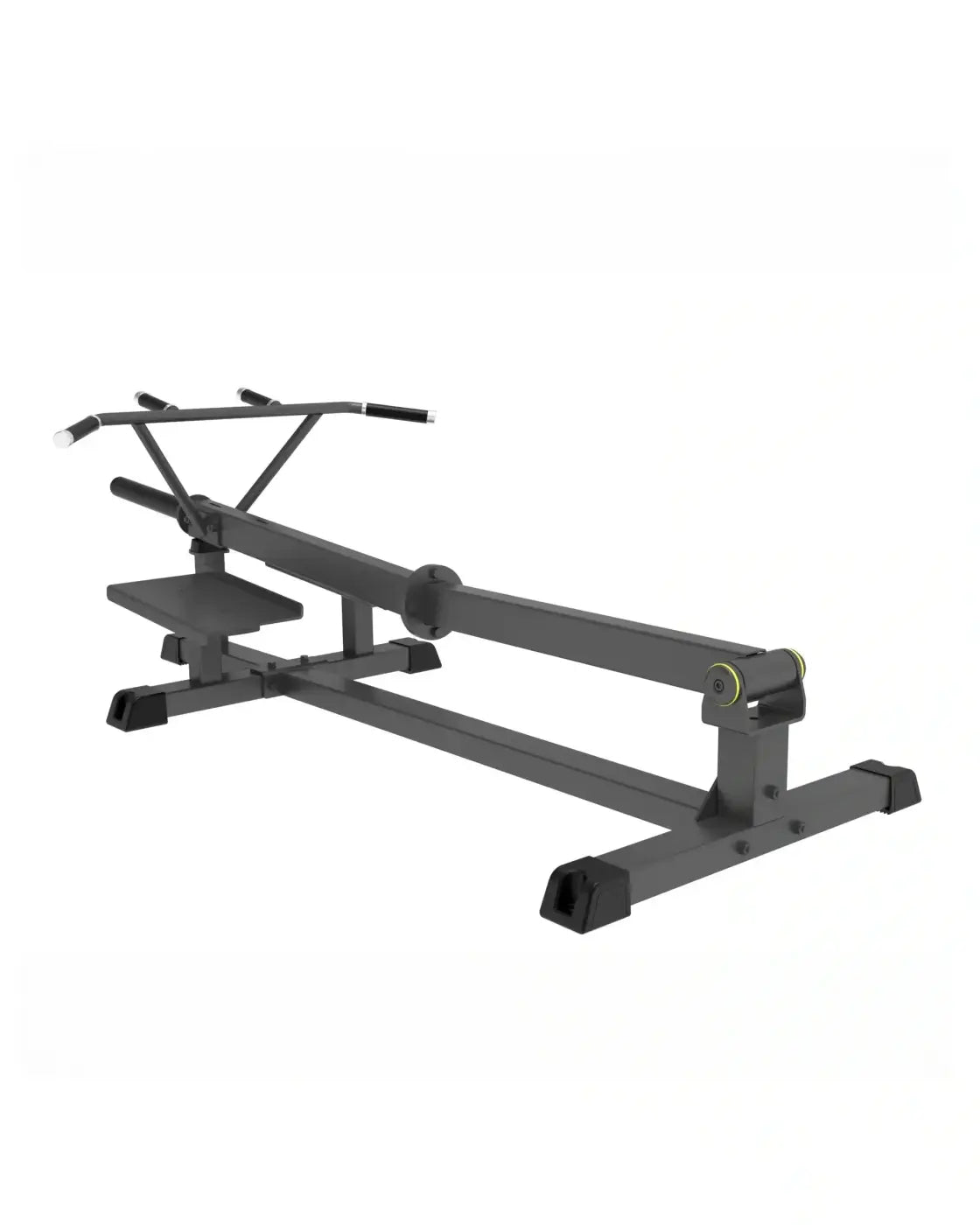 Pro Series Plate Loaded T-Bar row machine in black metal with adjustable handles and padded seat for UK delivery
