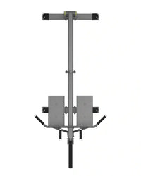 Gray metal pull-up bar with adjustable height and padded handles for Pro Series Plate Loaded T-Bar Row UK delivery