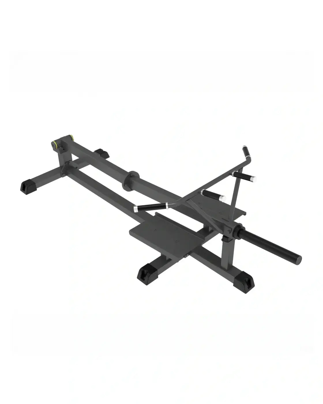 Black metal pro series plate loaded t-bar row bench with adjustable footplate and barbell support arms uk delivery