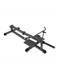 Black metal pro series plate loaded t-bar row bench with adjustable footplate and barbell support arms uk delivery