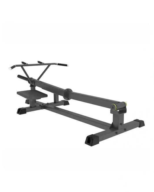 Pro Series Plate Loaded T-Bar row machine in black metal with adjustable handles and padded seat for UK delivery