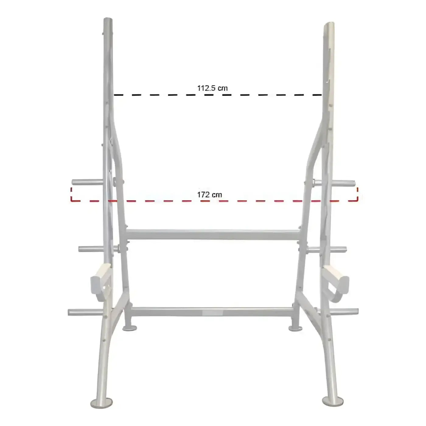 Silver metal pro series power rack with adjustable height bars and safety pins for home fitness squat workouts