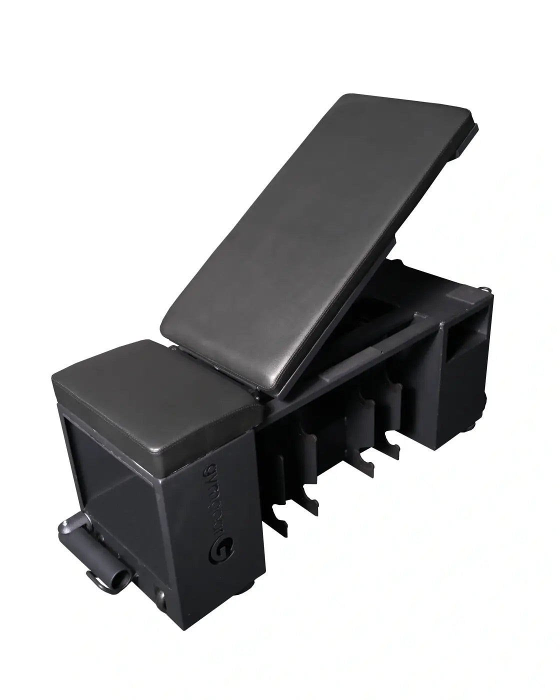 Black pro series adjustable weight bench with padded seat and backrest and sturdy frame for studio hiit gym use uk delivery