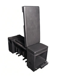 Black padded pro series studio HIIT weight bench with adjustable backrest and integrated storage compartments UK delivery