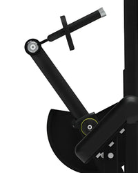 Pro series tricep press arm with black and silver metal frame and yellow circular detail uk delivery available