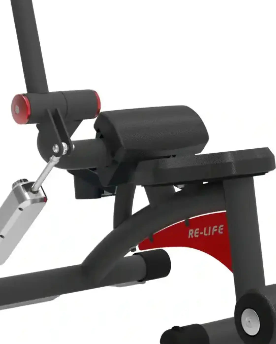 Black and red re-life series adjustable weight bench with padded seat and backrest for ab and back home fitness