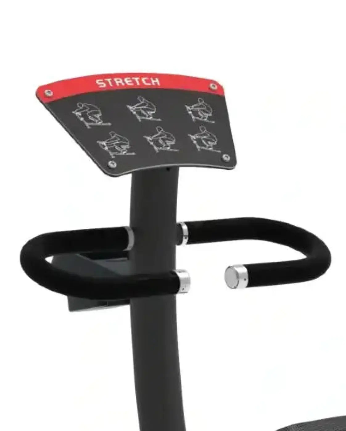 Black and red stretch trainer with ergonomic handles from Re-Life Series designed for home fitness and full body stretching