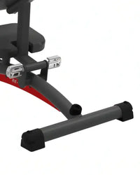 Re-Life Series stretch trainer frame in gray and red with black rubberized foot caps for home fitness use