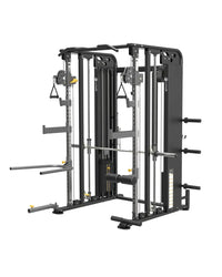 Black metal Rhino Pro Strength machine with adjustable weight stacks and multiple attachment points uk delivery