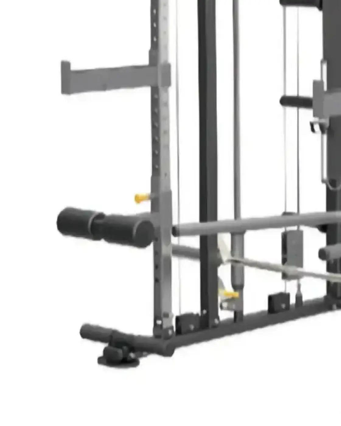 Rhino Strength machine UK delivery black and silver metal cable machine with adjustable weight plates for strength training