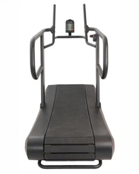 Run Max 2.0 black treadmill with digital display and sturdy metal handrails for UK delivery