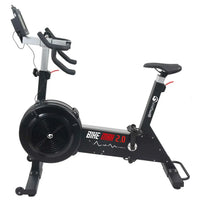 Black gymgear bike max 2.0 stationary exercise bike with digital display and air resistance fan for home fitness use