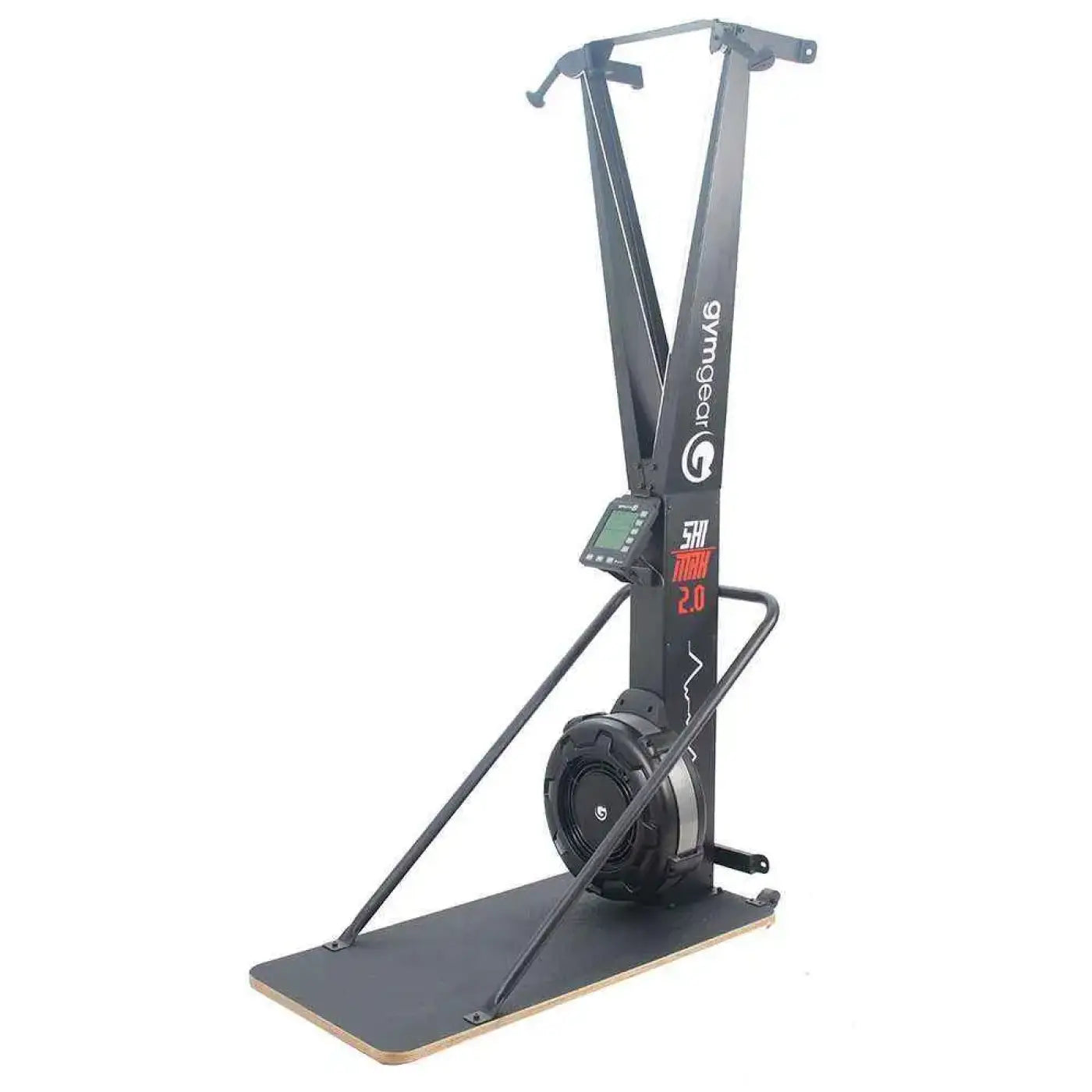 Black gymgear sm row 2.0 rowing machine with digital display and sturdy frame in ski row bike max 2.0 package deal
