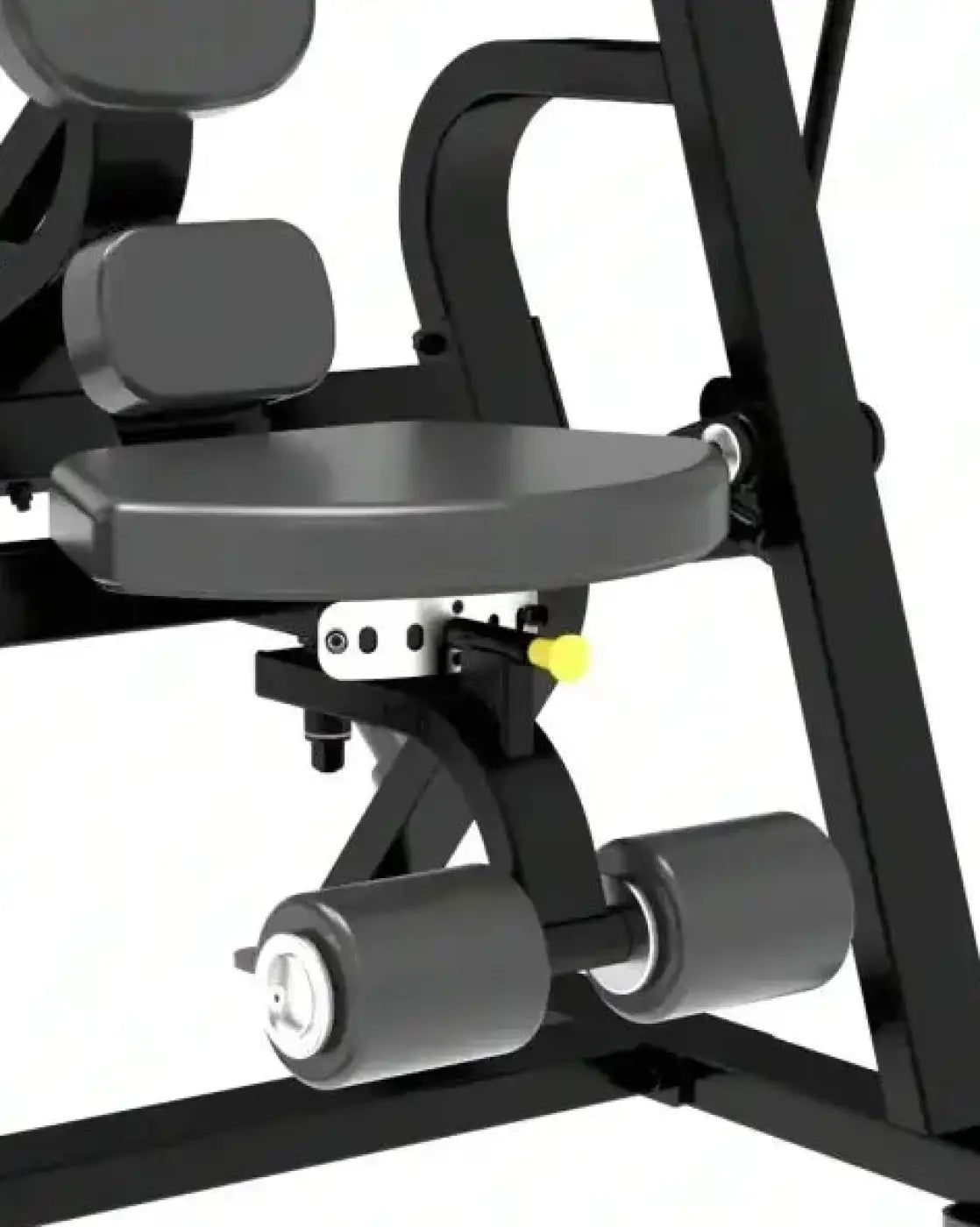 Black metal sterling series abdominal weight bench with gray padded seat and adjustable rollers for leg exercises uk delivery