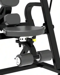 Black metal sterling series abdominal weight bench with gray padded seat and adjustable rollers for leg exercises uk delivery