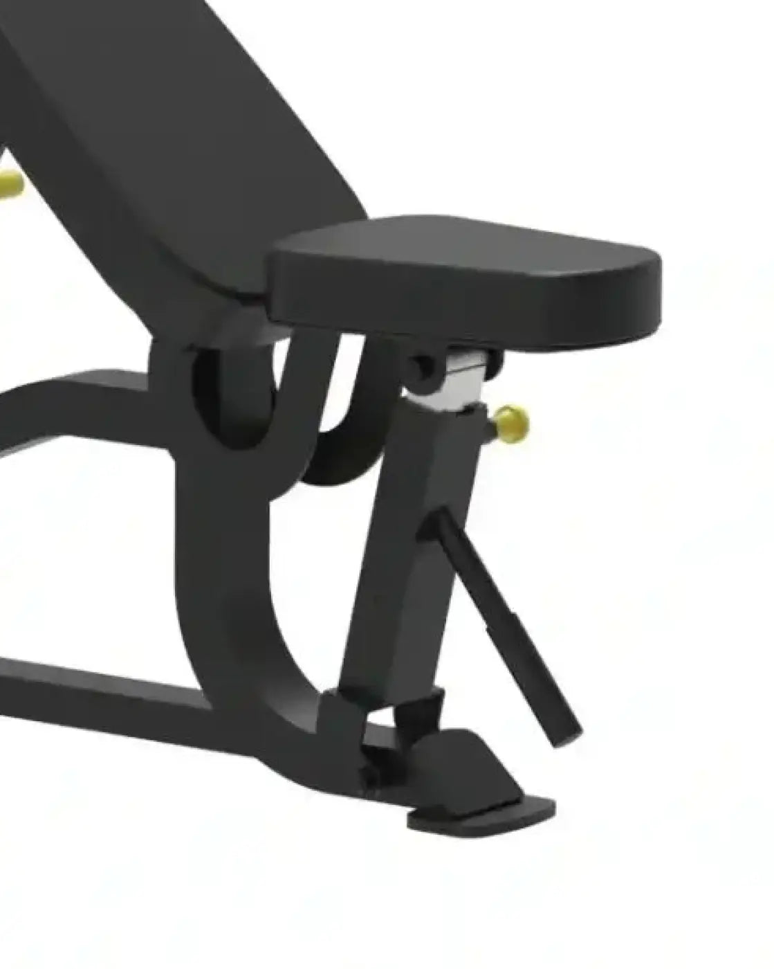 Sterling Series adjustable weight bench in black with yellow adjustment knobs suitable for UK delivery