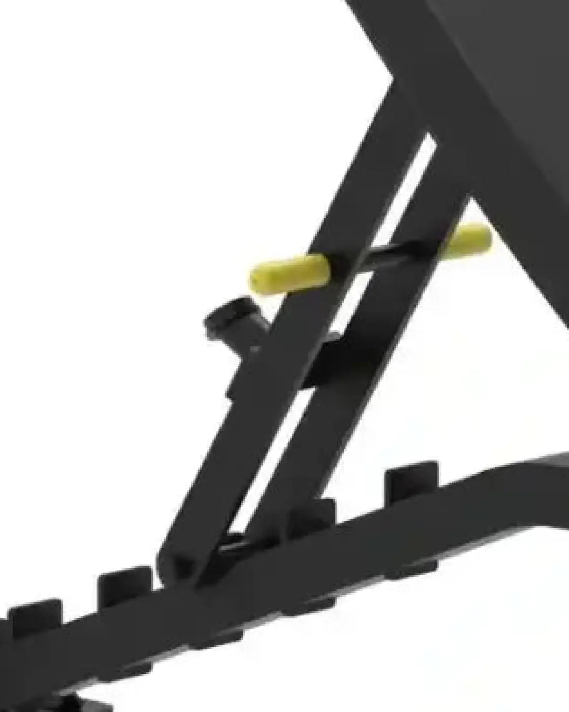 Black metal sterling series adjustable bench with yellow adjustment knobs designed for uk delivery