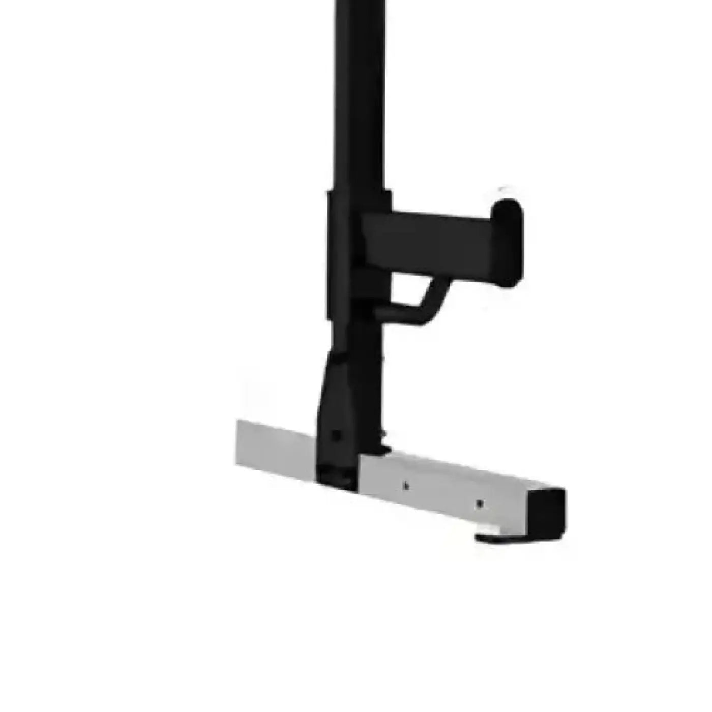 Black and silver weight rack attachment with sturdy industrial design for sterling series elite half rack home gyms