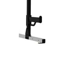 Black and silver weight rack attachment with sturdy industrial design for sterling series elite half rack home gyms