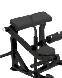 Black padded backrest and seat sterling series hip thrust glute builder with adjustable weight bar compact design