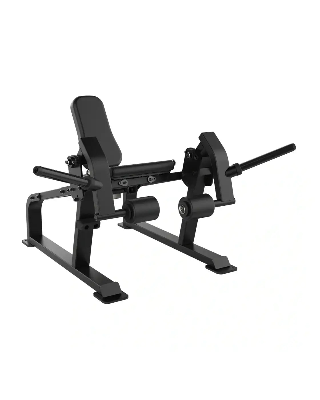 Black metal sterling series leg press machine with adjustable backrest and padded seat for home workout use