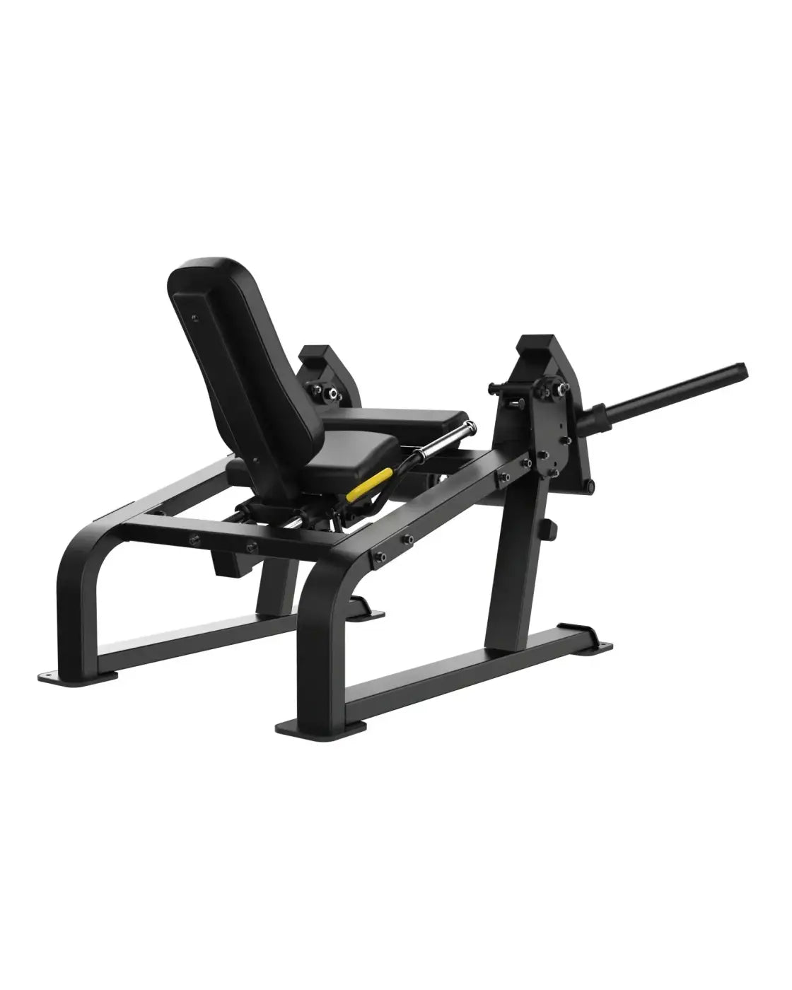 Black metal sterling series leg press machine with padded seat and backrest for home workout leg extension exercises