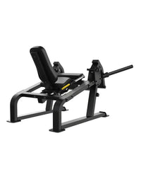 Black metal sterling series leg press machine with padded seat and backrest for home workout leg extension exercises