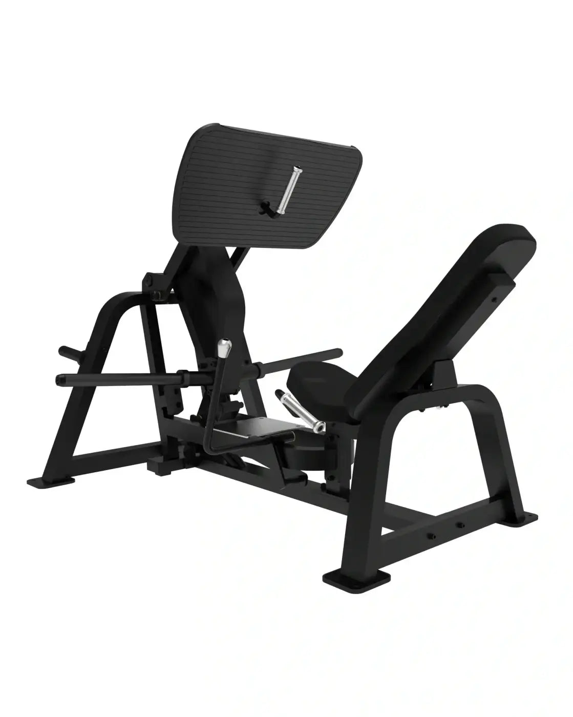 Sterling series black metal leg press machine with padded seat and backrest for home use