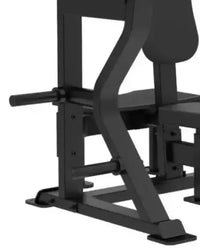 Black metal sterling series olympic shoulder bench with padded backrest and adjustable footplate for home use