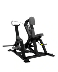 Black metal sterling series back and chest press machine with padded seat and headrest for home training