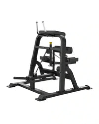 Black metal Sterling Series standing leg curl machine with adjustable padded seat and handlebars for home training