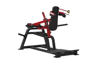 Red and black adjustable padded back support bench from Sterling Series for vertical squat home workout strength training