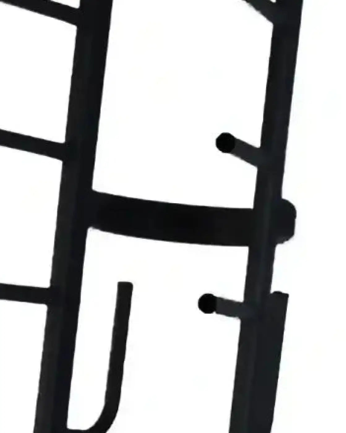 Black metal studio barbell rack holds 12 sets for home workout with sturdy ladder design