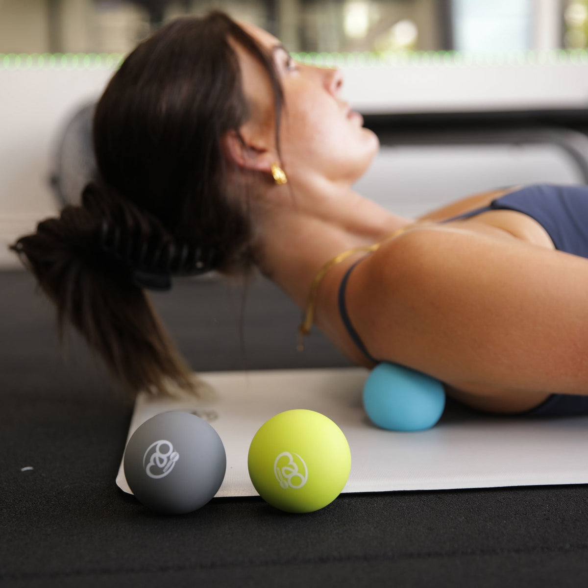 Trigger Point Massage Balls - Set of 3 (Blue Green & Grey) - Studio Accessories