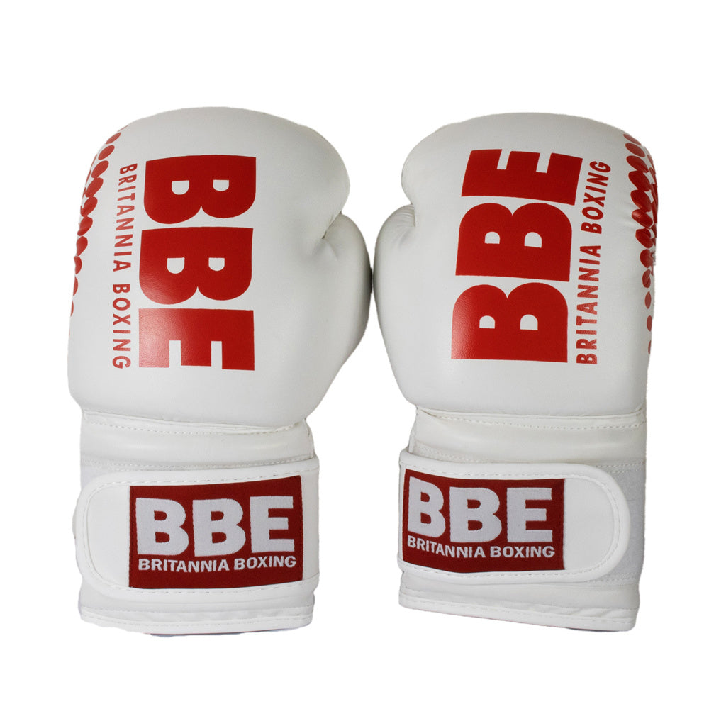 White PVC Sparring Boxing Gloves - 8oz - Boxing