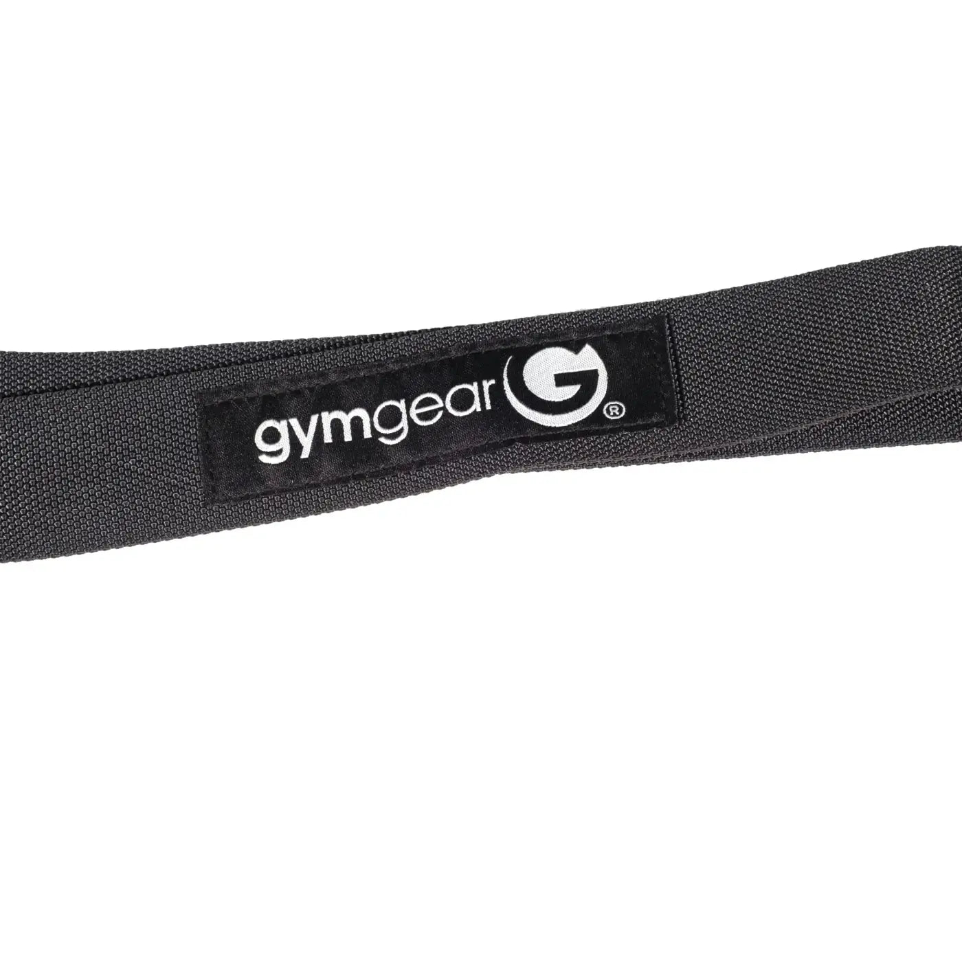 Black gymgear XT3+ Prowler sled pull handle strap made of durable woven fabric with stitched logo patch for home fitness