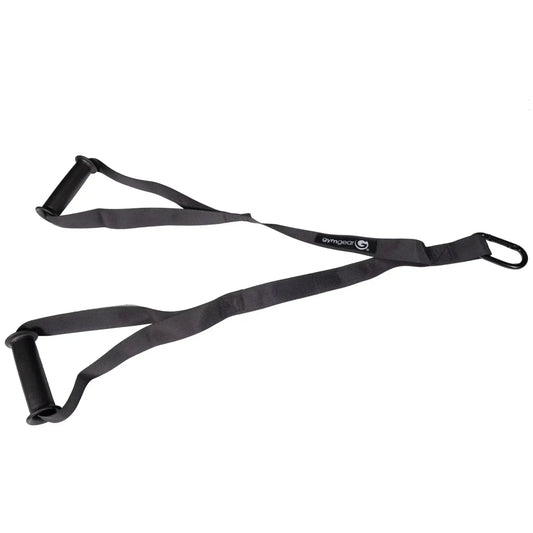 Xt3+ prowler sled pull handle strap in black with textured fabric and rubber handles for home fitness use