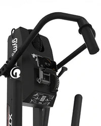 Black XT4 Power Sled with weight horn and adjustable handles for home fitness push-pull training, front view