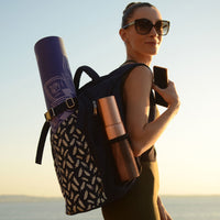 Yoga Backpack Navy in Blue Leaf - Studio Accessories