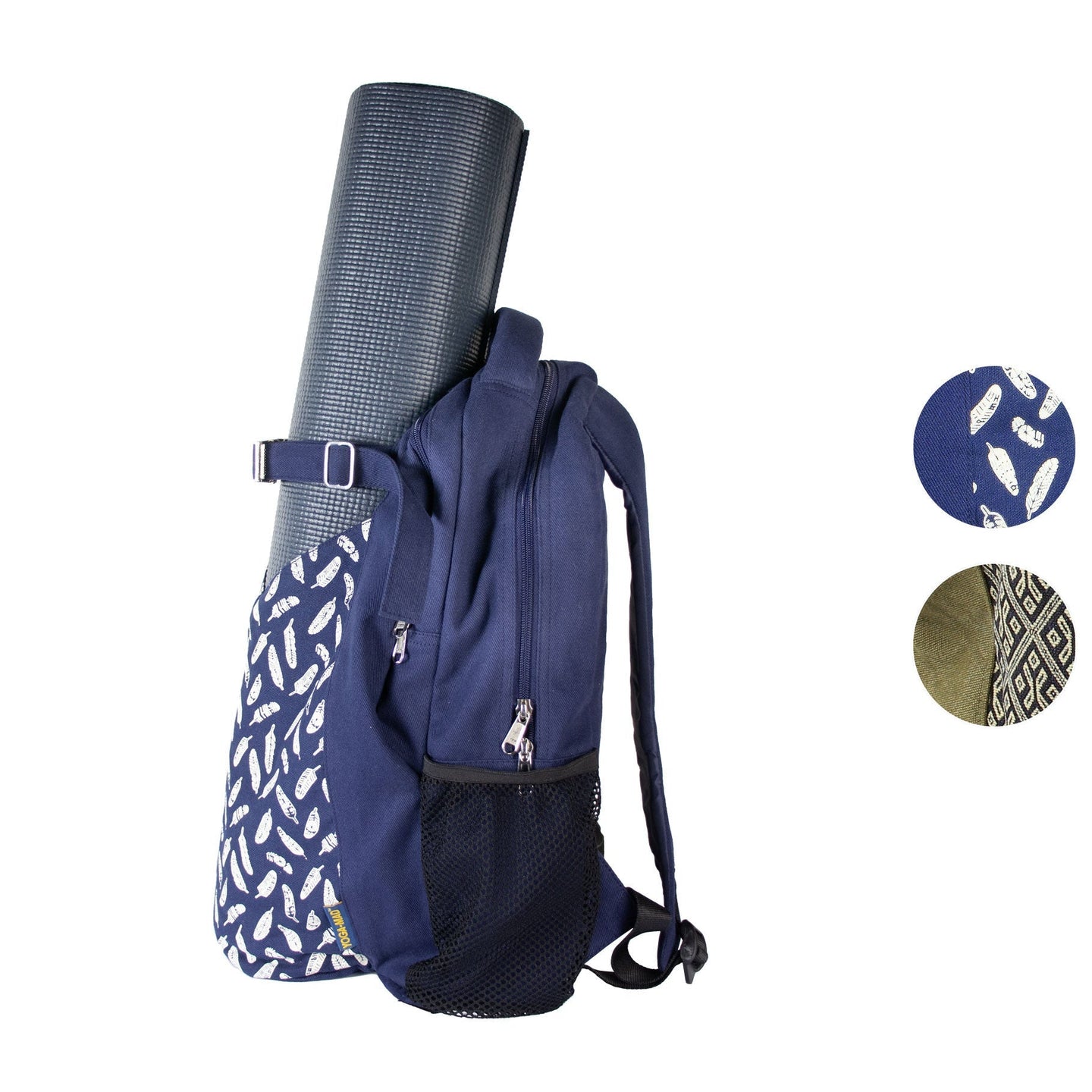Yoga Backpack Navy in Blue Leaf - Studio Accessories