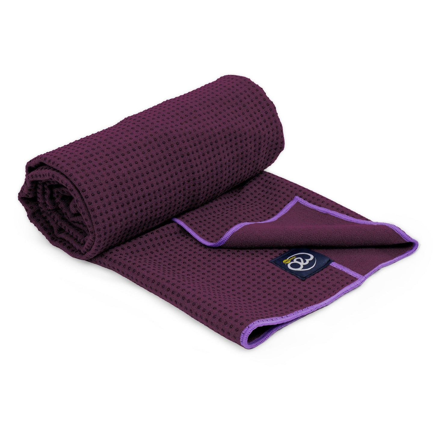 Grip Dot Hot Yoga Towel - Aubergine - Studio Accessories