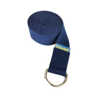 Yoga Mad - Organic Cotton D-Ring Yoga Belt - 2m - Dark Blue - Studio Accessories