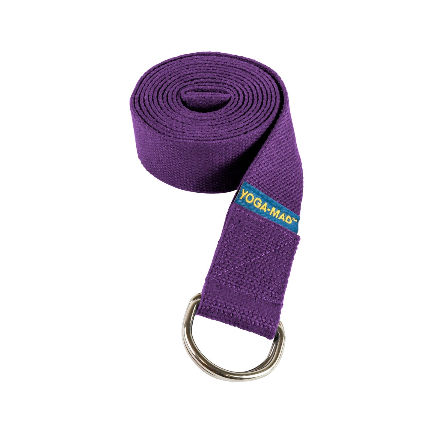 Yoga Mad - Organic Cotton D-Ring Yoga Belt - 2m - Purple - Studio Accessories